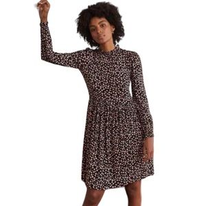 Boden Clara Dress • Ditsy Floral • Black Pink • Long Sleeve • Pockets • Swing